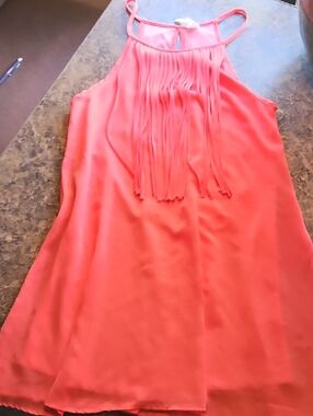 CTea Collection Coral Pink Sleeveless Halter Dress Kate Collection